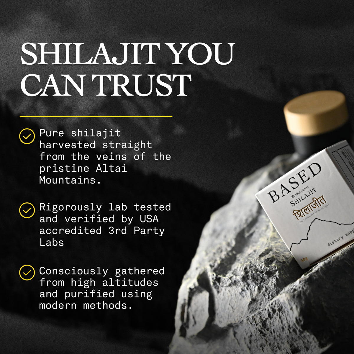 A base de resina de Shilajit
